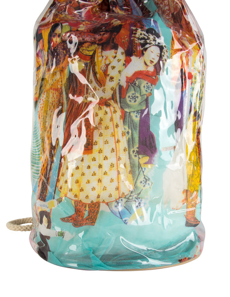 Jean Paul Gaultier Vintage SS 2003 Vinyl Encased Colorful Bollywood Mesh Backpack