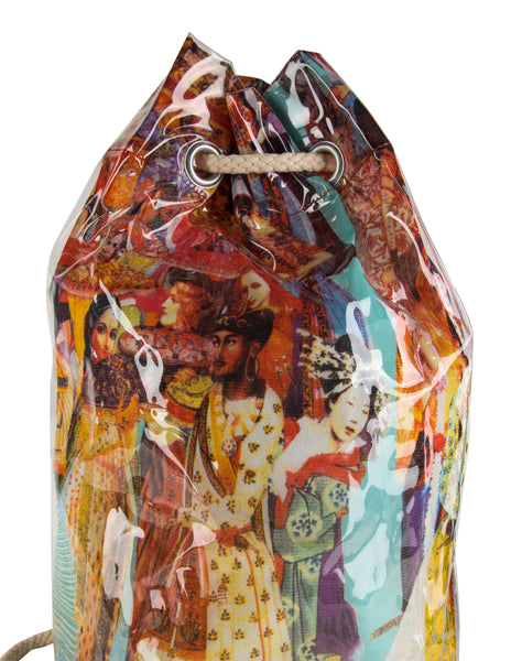 Jean Paul Gaultier Vintage SS 2003 Vinyl Encased Colorful Bollywood Mesh Backpack