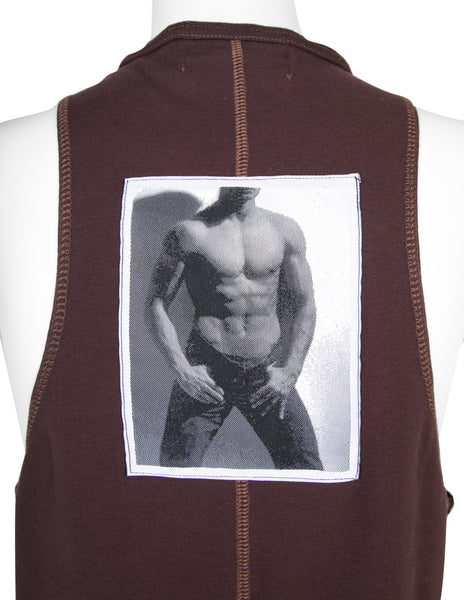 Jean Paul Gaultier Vintage AW 1992 Body Patch Maroon Cotton Jumpsuit