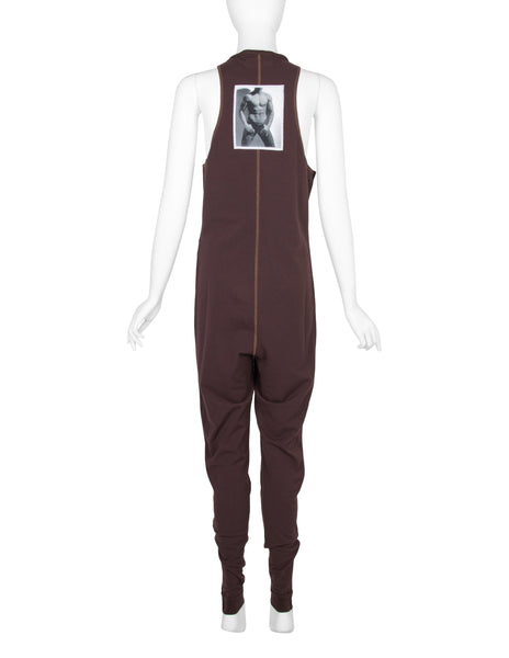 Jean Paul Gaultier Vintage AW 1992 Body Patch Maroon Cotton Jumpsuit