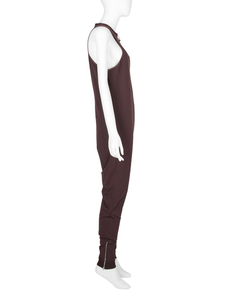 Jean Paul Gaultier Vintage AW 1992 Body Patch Maroon Cotton Jumpsuit