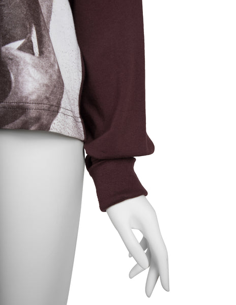 Jean Paul Gaultier Vintage AW 1992 Body Print Maroon Long Sleeve Shirt
