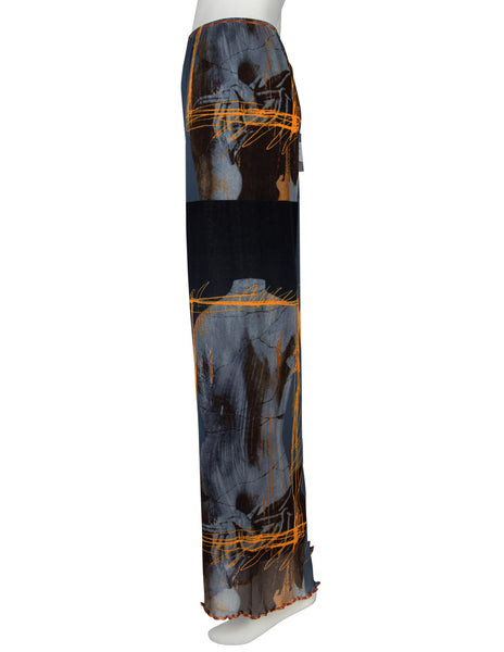 Jean Paul Gaultier Vintage SS 1999 Iconic Venus de Milo Trompe L'oeil Mesh Pants