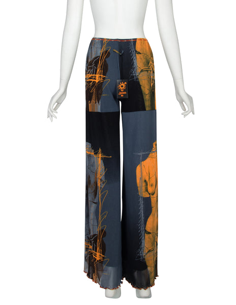 Jean Paul Gaultier Vintage SS 1999 Iconic Venus de Milo Trompe L'oeil Mesh Pants