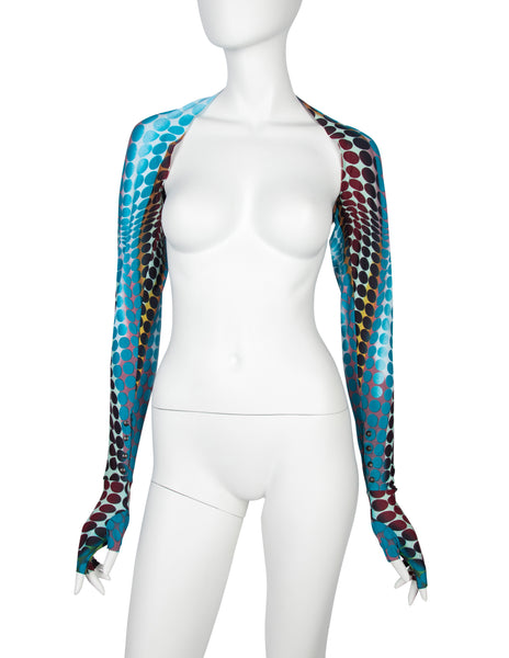Jean Paul Gaultier Vintage AW 1995 Cyber Collection Iconic Original Cyber Dot Gloved Shrug