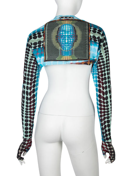 Jean Paul Gaultier Vintage AW 1995 Cyber Collection Iconic Original Cyber Dot Gloved Shrug