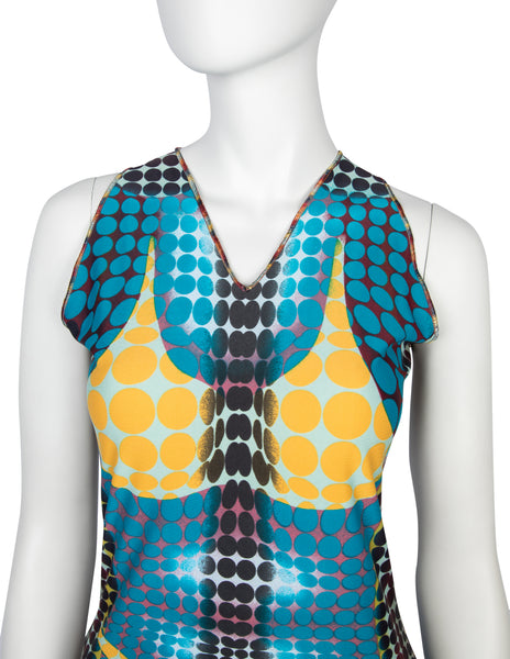 Jean Paul Gaultier Vintage AW 1995 Cyber Collection Iconic Original Cyber Dot Trompe L'oeil Top