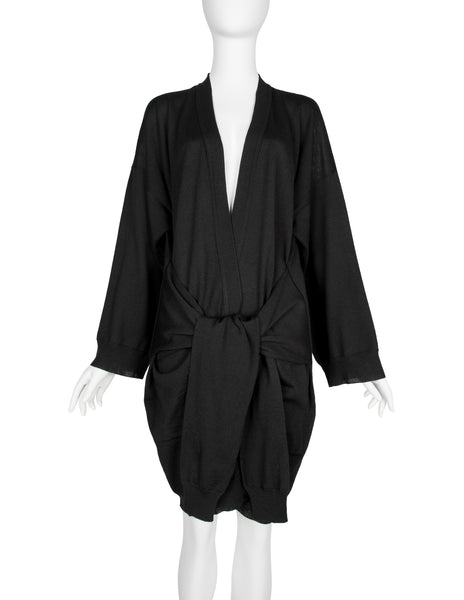Jean Paul Gaultier Vintage AW 1993 Black wool Oversized 'Four Arm' Cardigan Sweater