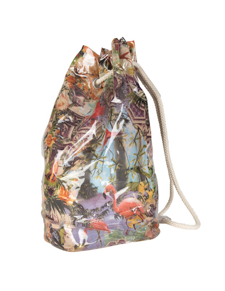 Jean Paul Gaultier Vintage SS 1999 Vinyl Encased Flamingo Mesh Backpack