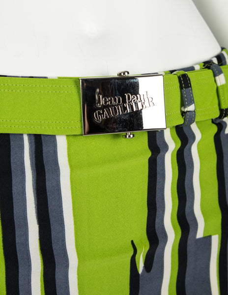 Jean Paul Gaultier Vintage SS 1996 Green Graphic Two Piece Swimsuit
