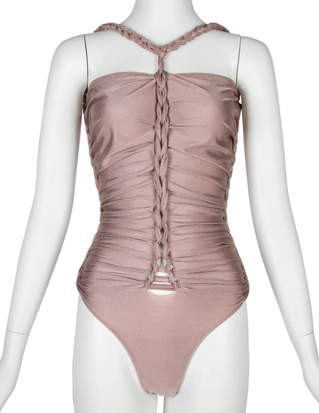 Jean Paul Gaultier Vintage SS 2011 Mauve Braided Swimsuit