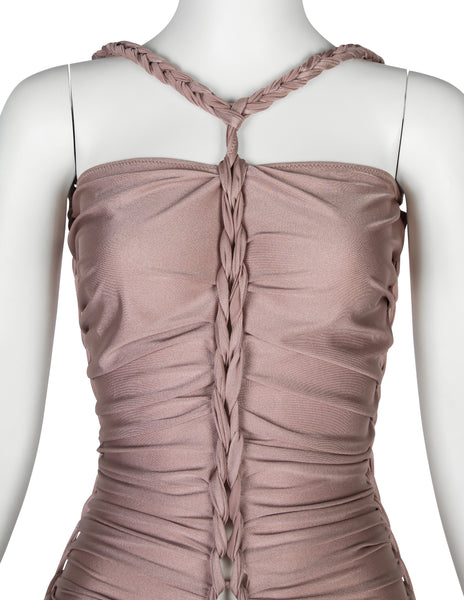 Jean Paul Gaultier Vintage SS 2011 Mauve Braided Swimsuit