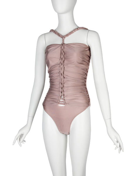 Jean Paul Gaultier Vintage SS 2011 Mauve Braided Swimsuit