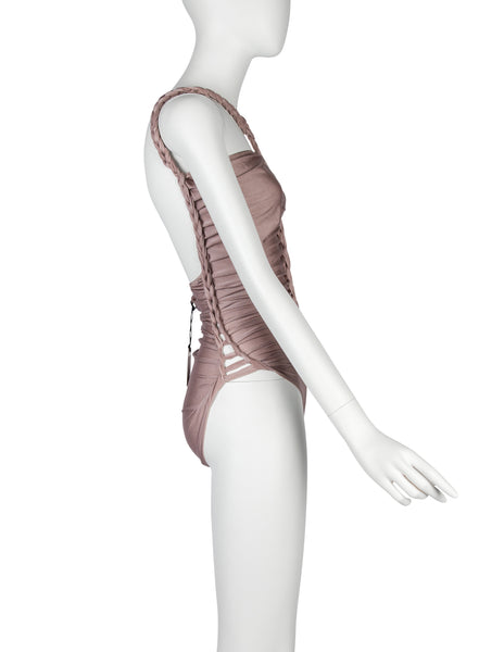 Jean Paul Gaultier Vintage SS 2011 Mauve Braided Swimsuit