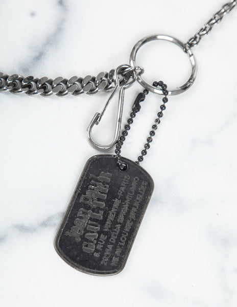 Jean Paul Gaultier Vintage 1990s Dog Tag and Medal Chain Necklace
