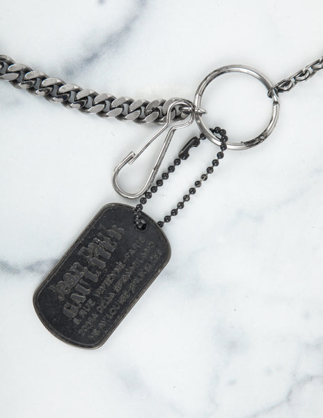 Jean Paul Gaultier Vintage 1990s Dog Tag and Medal Chain Necklace