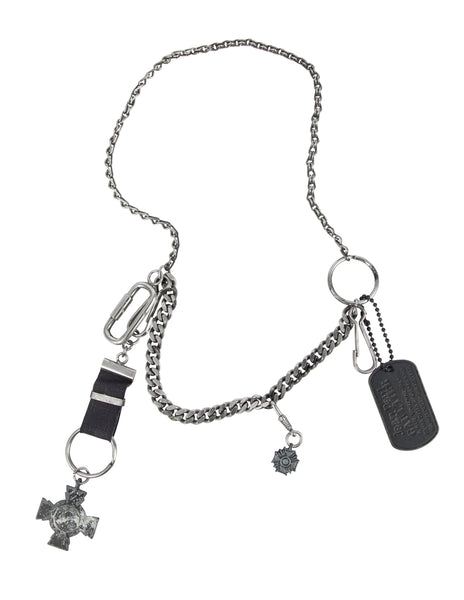 Jean Paul Gaultier Vintage 1990s Dog Tag and Medal Chain Necklace