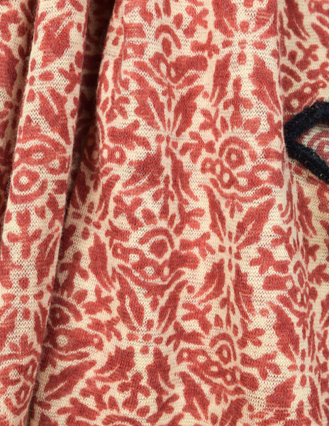 Jean Paul Gaultier Vintage AW 2000 Brick and Beige Baroque Print Wool Scarf