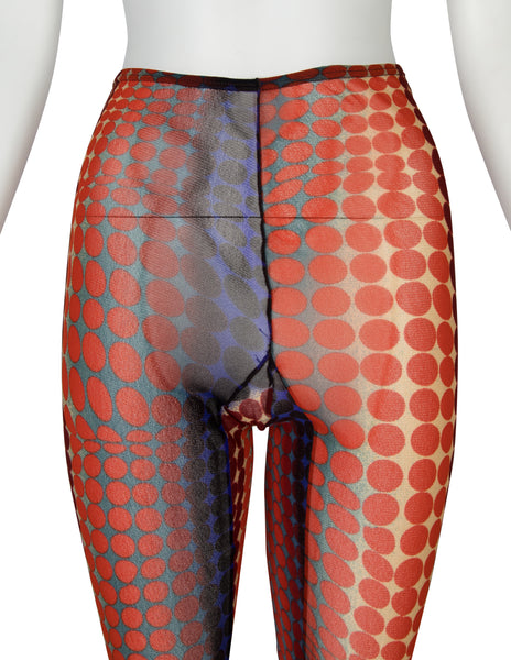 Jean Paul Gaultier Vintage AW 1995 Cyber Collection Iconic Original Cyber Dot Sheer Leggings