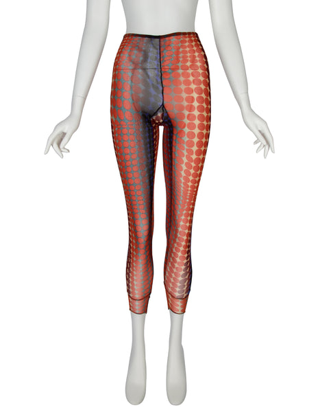 Jean Paul Gaultier Vintage AW 1995 Cyber Collection Iconic Original Cyber Dot Sheer Leggings