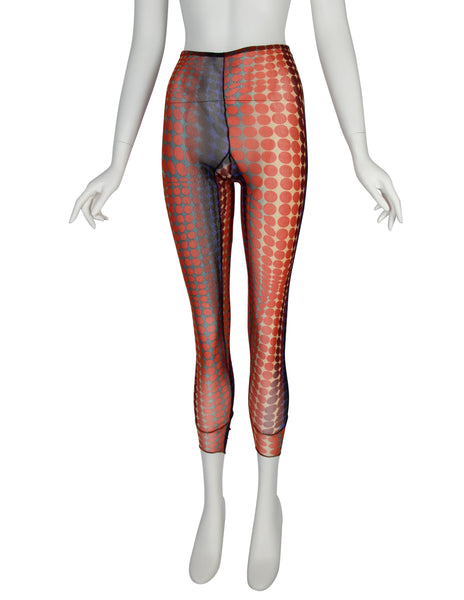 Jean Paul Gaultier Vintage AW 1995 Cyber Collection Iconic Original Cyber Dot Sheer Leggings
