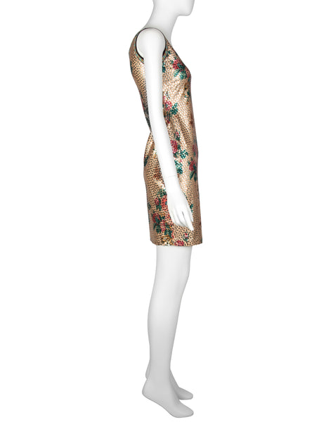 Jean Paul Gaultier Vintage SS 1991 Sequin Floral Mini Dress