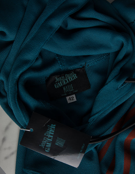 Jean Paul Gaultier SS 1990 Striped Knit Hooded Mini Dress