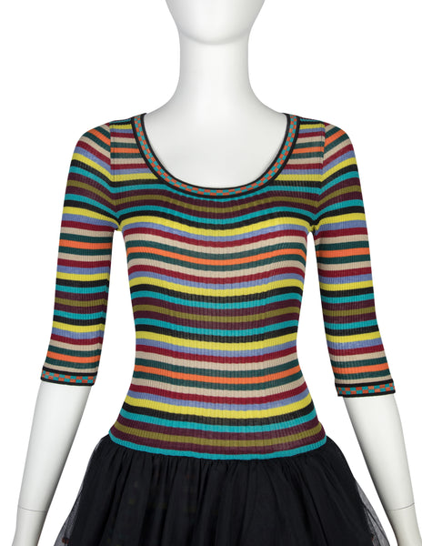 Jean Paul Gaultier Vintage SS 1991 Rainbow Striped Tutu Romper