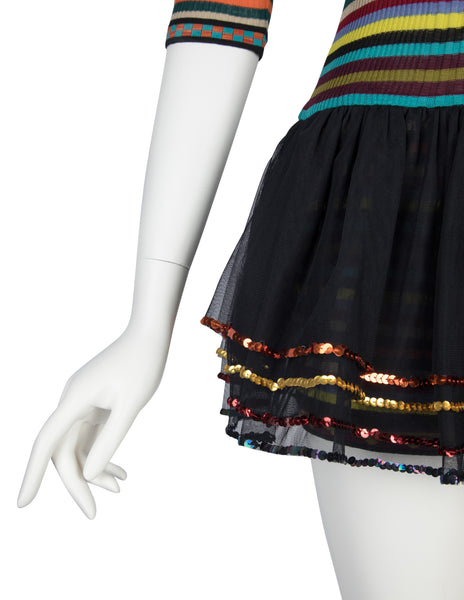 Jean Paul Gaultier Vintage SS 1991 Rainbow Striped Tutu Romper