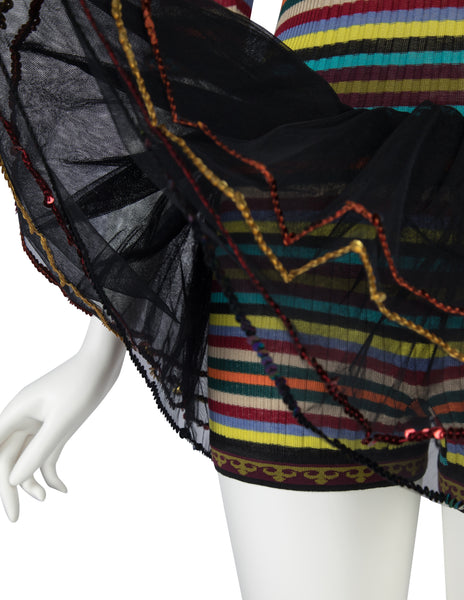 Jean Paul Gaultier Vintage SS 1991 Rainbow Striped Tutu Romper