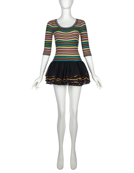 Jean Paul Gaultier Vintage SS 1991 Rainbow Striped Tutu Romper