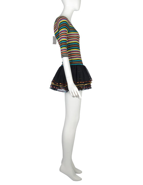 Jean Paul Gaultier Vintage SS 1991 Rainbow Striped Tutu Romper