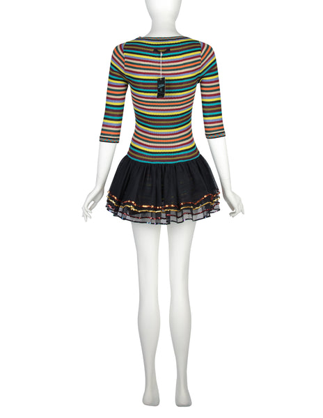 Jean Paul Gaultier Vintage SS 1991 Rainbow Striped Tutu Romper