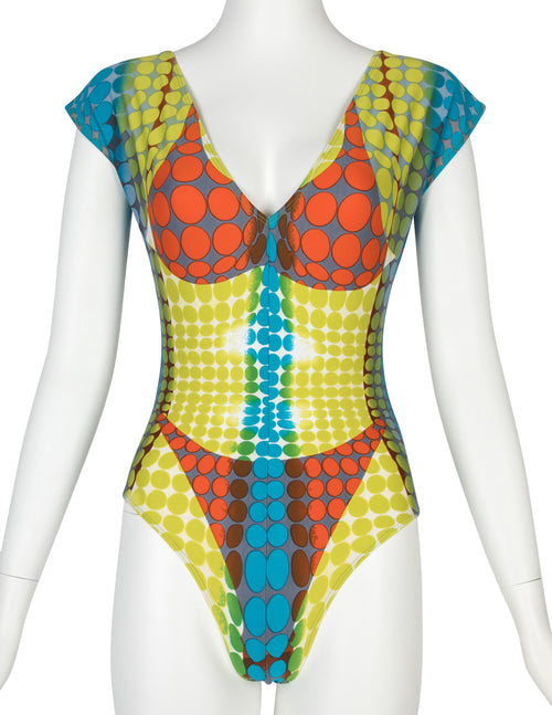 Jean Paul Gaultier Vintage SS 1996 Iconic Cyber Dot Trompe L'oeil