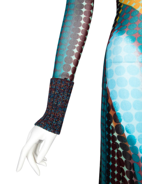 Jean Paul Gaultier Vintage AW 1995 Cyber Collection Iconic Original Cyber Dot Trompe L'oeil Mesh Dress