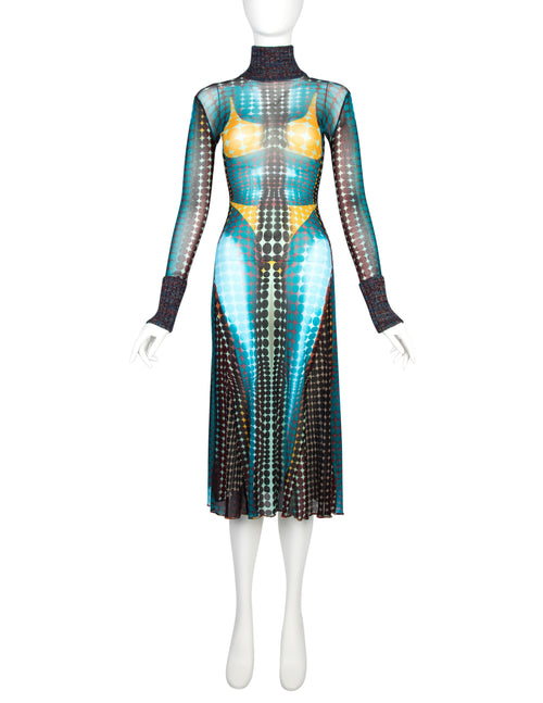 vintage jean paul gaultier dress Rare and Iconic Indian Pattern Mesh Archive Jean Paul Gaultier S/S 1999