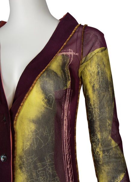 Jean Paul Gaultier Vintage SS 1999 Iconic Venus de Milo Trompe L'oeil Print Button Front Dress