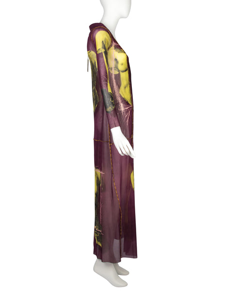 Jean Paul Gaultier Vintage SS 1999 Iconic Venus de Milo Trompe L'oeil Print Button Front Dress