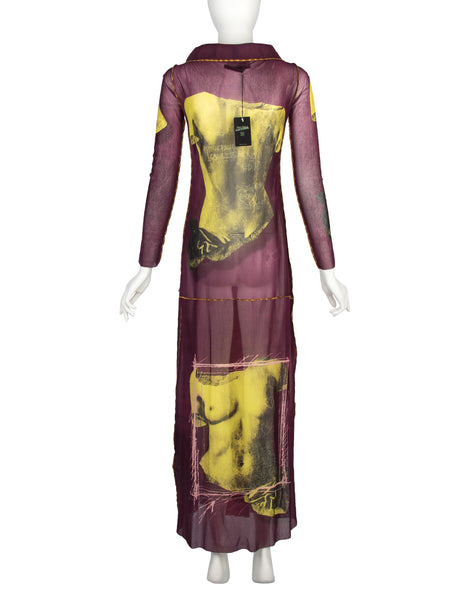 Jean Paul Gaultier Vintage SS 1999 Iconic Venus de Milo Trompe L'oeil Print Button Front Dress