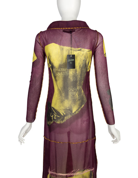 Jean Paul Gaultier Vintage SS 1999 Iconic Venus de Milo Trompe L'oeil Print Button Front Dress