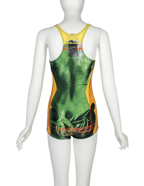 Jean Paul Gaultier Vintage SS 1999 Iconic Venus de Milo Colorful Trompe L'oeil Swimsuit
