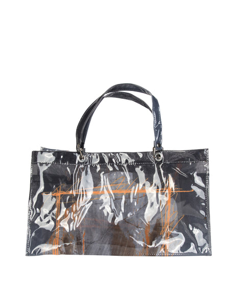 Jean Paul Gaultier Vintage SS 1999 Vinyl Encased Venus de Milo Print Mesh Tote Bag