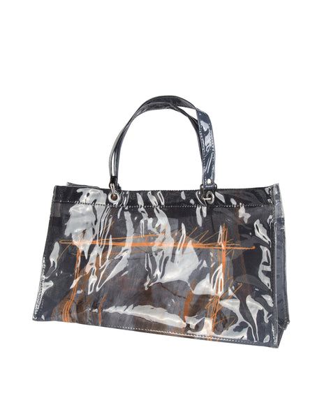 Jean Paul Gaultier Vintage SS 1999 Vinyl Encased Venus de Milo Print Mesh Tote Bag