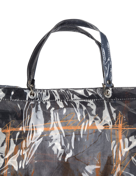 Jean Paul Gaultier Vintage SS 1999 Vinyl Encased Venus de Milo Print Mesh Tote Bag