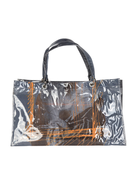 Jean Paul Gaultier Vintage SS 1999 Vinyl Encased Venus de Milo Print Mesh Tote Bag