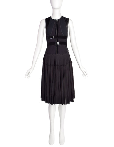 Chanel Vintage Black Satin Bow Pleated Dress – Amarcord Vintage