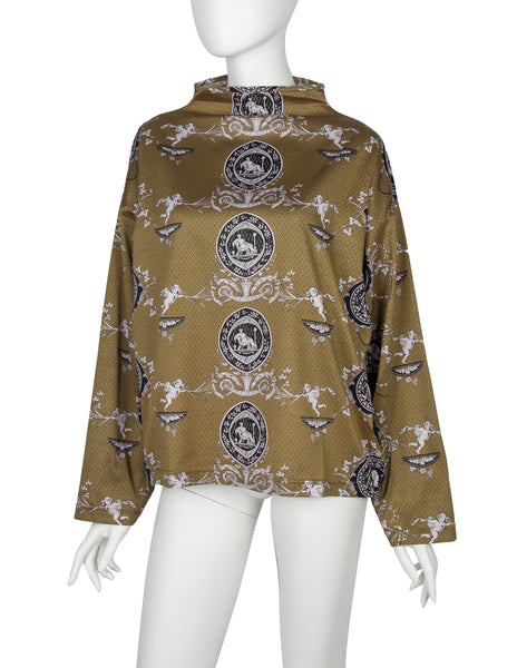 Jean Paul Gaultier Vintage 1986 Greek Print Wide Cut Top