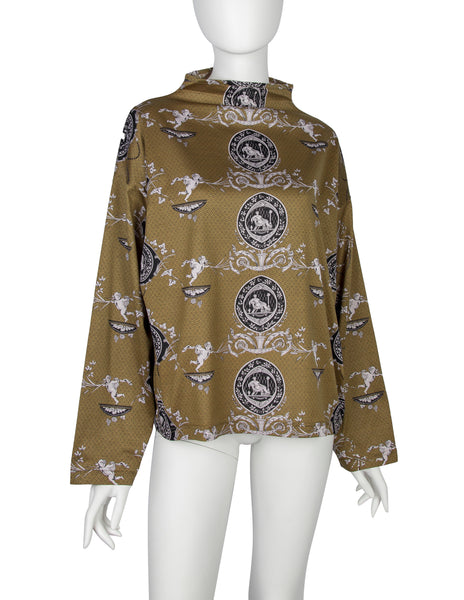 Jean Paul Gaultier Vintage 1986 Greek Print Wide Cut Top