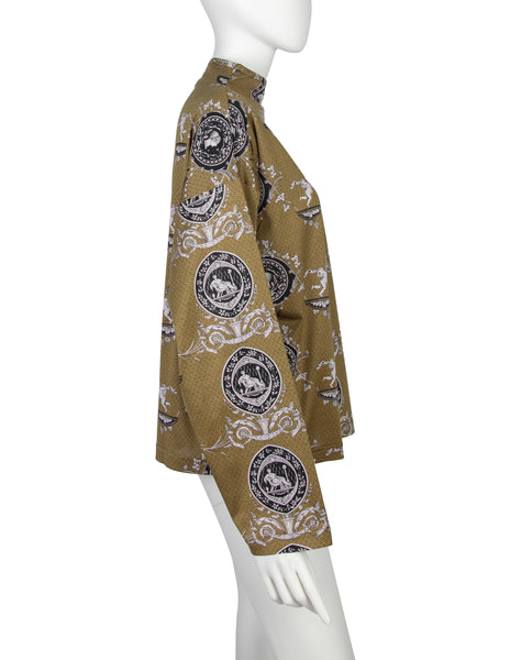 Jean Paul Gaultier Vintage 1986 Greek Print Wide Cut Top