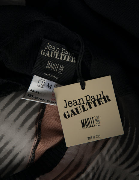 Jean Paul Gaultier Vintage SS 2010 Geometric Knit and Sheer Sleeve Dress